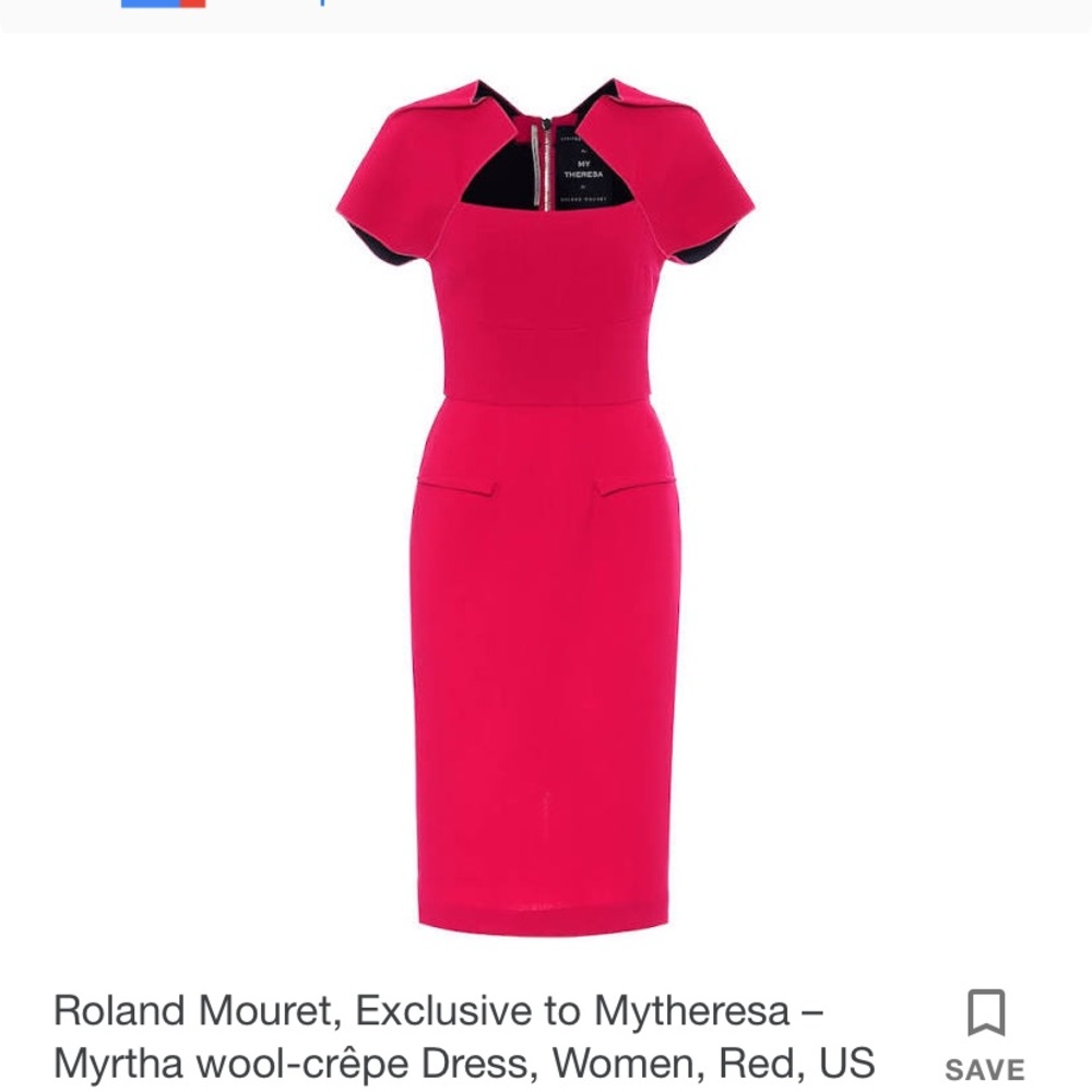 Bright Red Roland Mouret double wool crepe dress